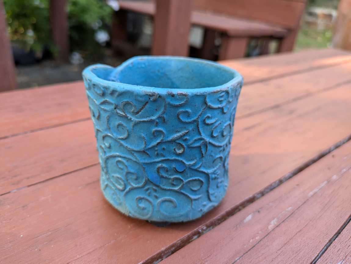 萌え鉢 ターコイズブルー【萌え庭グッズ】【カーメン君（個人庭