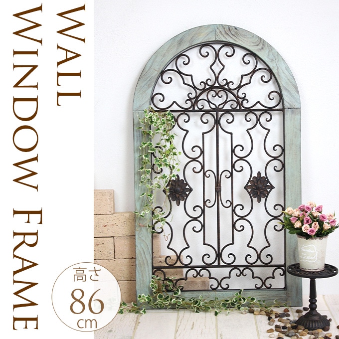 壁飾り アイアン ウォールデコレーション パネル 窓 アンティーク風 おしゃれ Decoトレイ ドリス ウォールウィンドウスクエア ディスプレイ 壁掛け 小窓 窓枠 アイアン