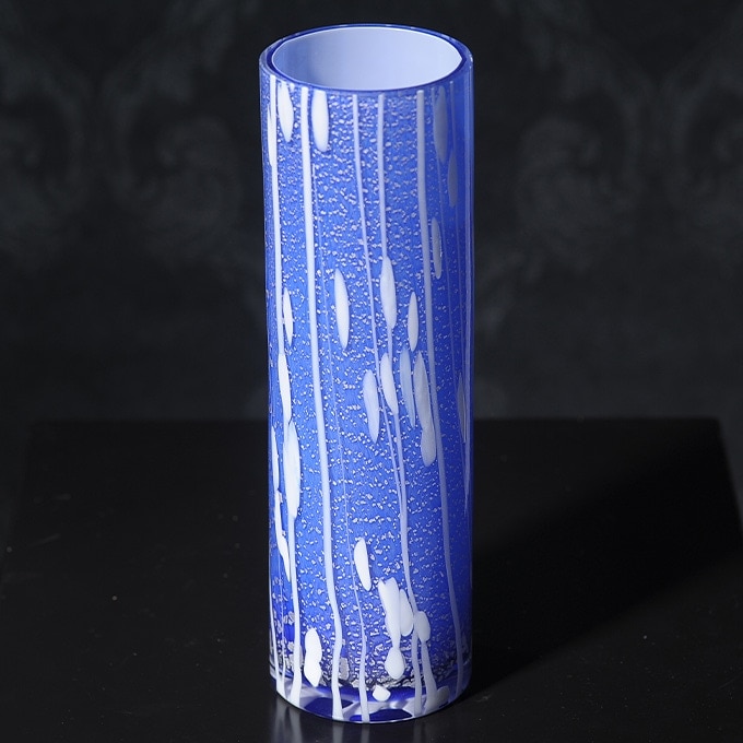 緑色 円筒形花瓶 8.5cm×12cm｜ガラス花瓶｜円柱型のシンプルな花瓶｜筒｜つつさん