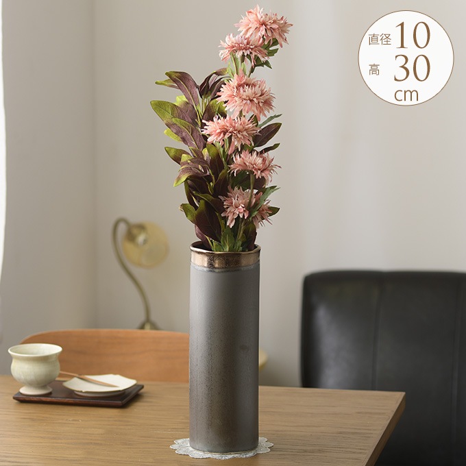 和風陶器筒型花瓶 高さ約22cm 000000011374_G7kcSmv.jpg