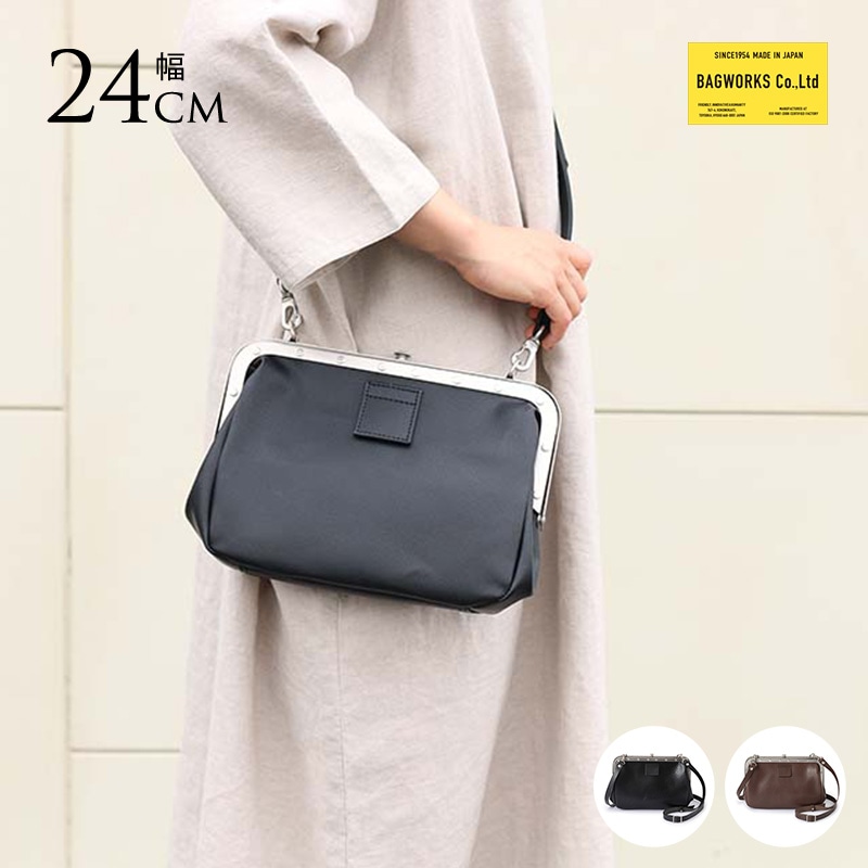 BAGWORKS レザーがま口ショルダーバッグ TRAINMAN 本革 レザー昭和