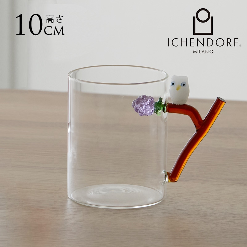 骨董　時代ガラス　クリア　プレスガラス　梟　フィギュリン　ピック入れ　花器 ICHENDORF MILANO イッケンドルフミラノ フルーツアンドフラワー マグ
