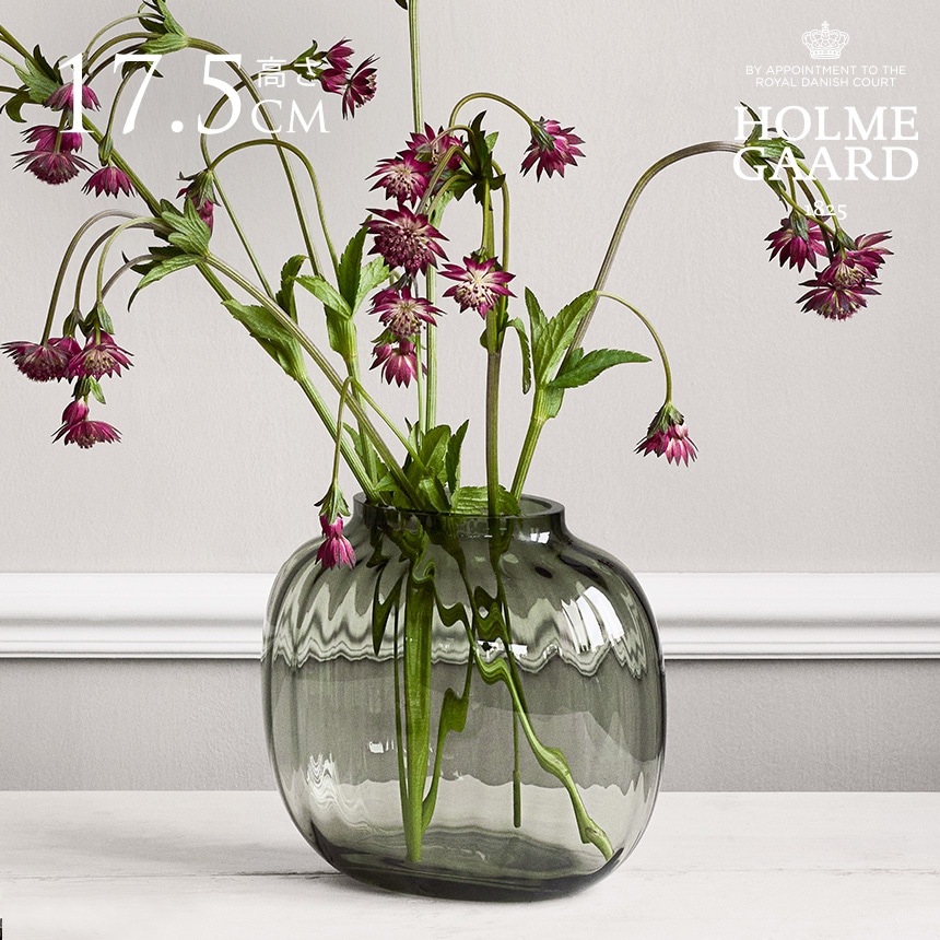 ガラス花瓶 ホルムガード Primula オーバルベース スモーク 高さ
