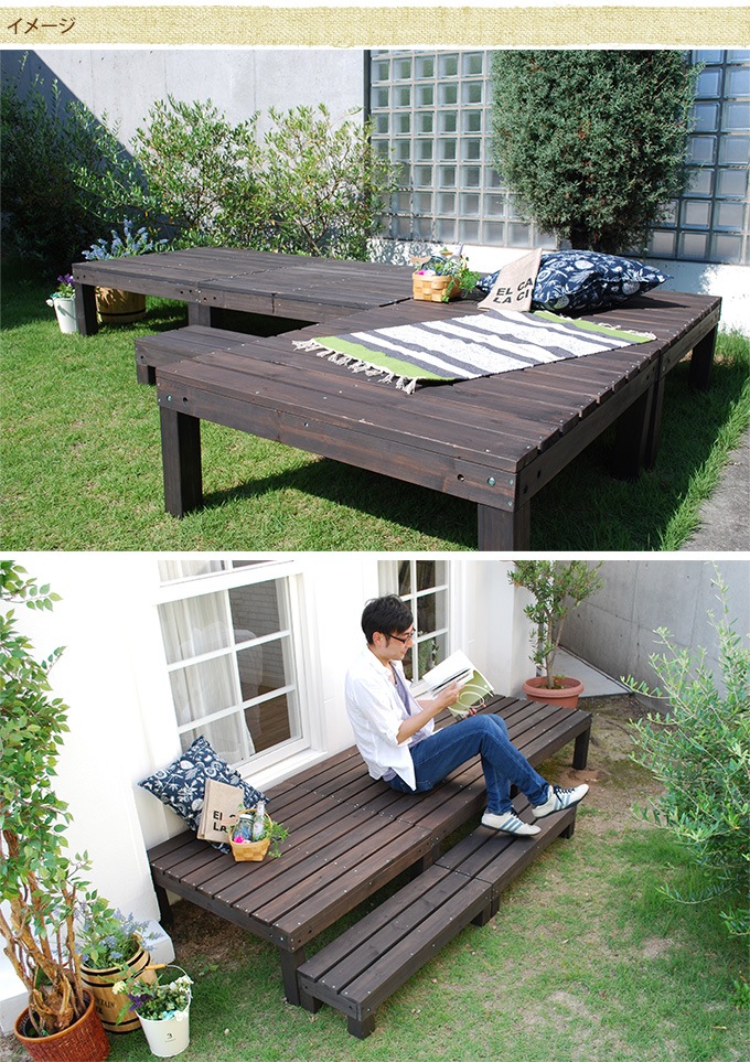 ���åɥǥå� DIY ŷ���� ���� �����碌�����륦�åɥǥå� 90��90 4�ĥ��å� ���ƥå���  �����ǥå� �٥��� �Х륳�ˡ�