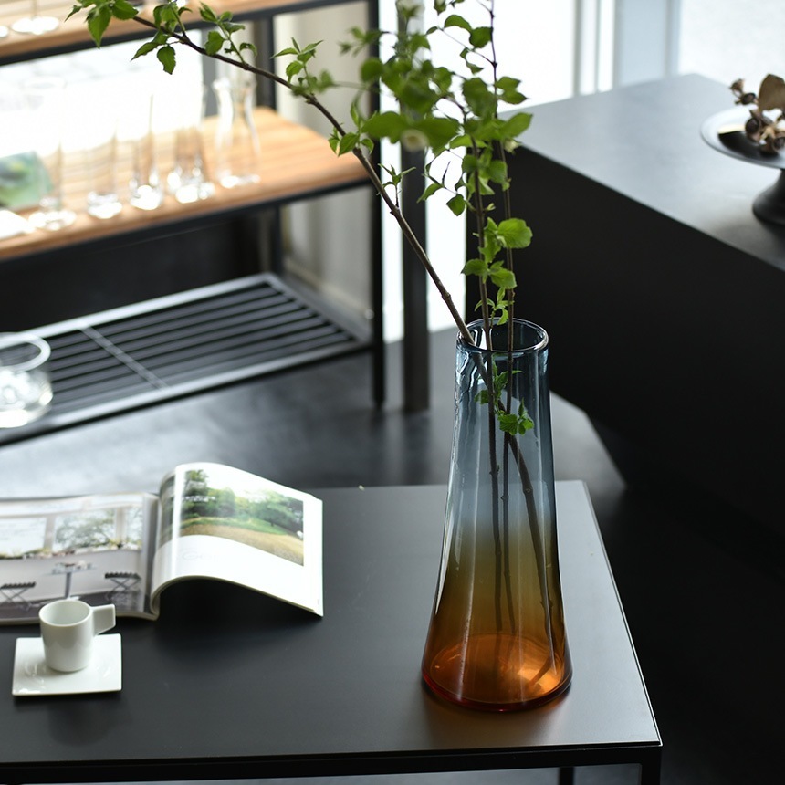 ���� ���饹 ������� ������ L �⤵40cm  ���饹���� ���顼���饹 �ե��١��� vase ����ƥꥢ ���� ���� �ޤ�� �̲�