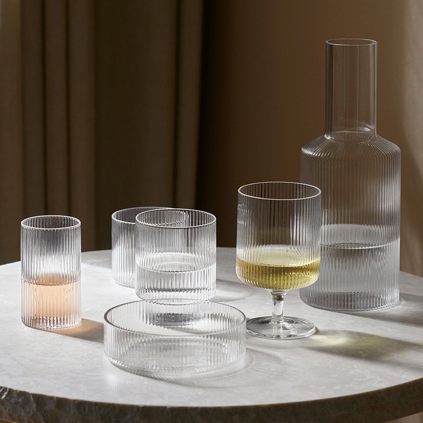 ferm LIVING �ե������ӥ� Ripple ��åץ� �磻�󥰥饹 2�ӥ��å�  �̲� ���饹 ���å� �磻���� �֥磻�� ��磻�� �ǥ����ȥ��å� ����ƥꥢ ���� ���å��� ������� 2�ĥ��å� �ڥ� ��� �ǥ����ȥ��饹  ������̵����