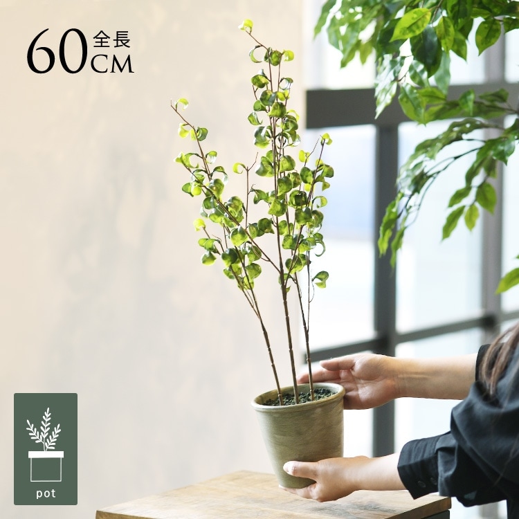 フェイクグリーン 鉢付き おしゃれ ベンジャミンバロック ポット ミニ