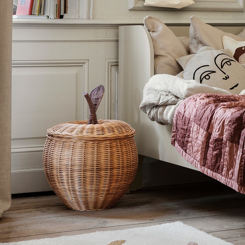 ferm LIVING Apple Braided Storage ��󥴤Υ��� L������  ������� �ǥ����ץ쥤 �̲� ���� ����ƥꥢ �Х����å� �饿��