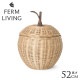 ferm LIVING Apple Braided Storage ��󥴤Υ��� L������  ������� �ǥ����ץ쥤 �̲� ���� ����ƥꥢ �Х����å� �饿��