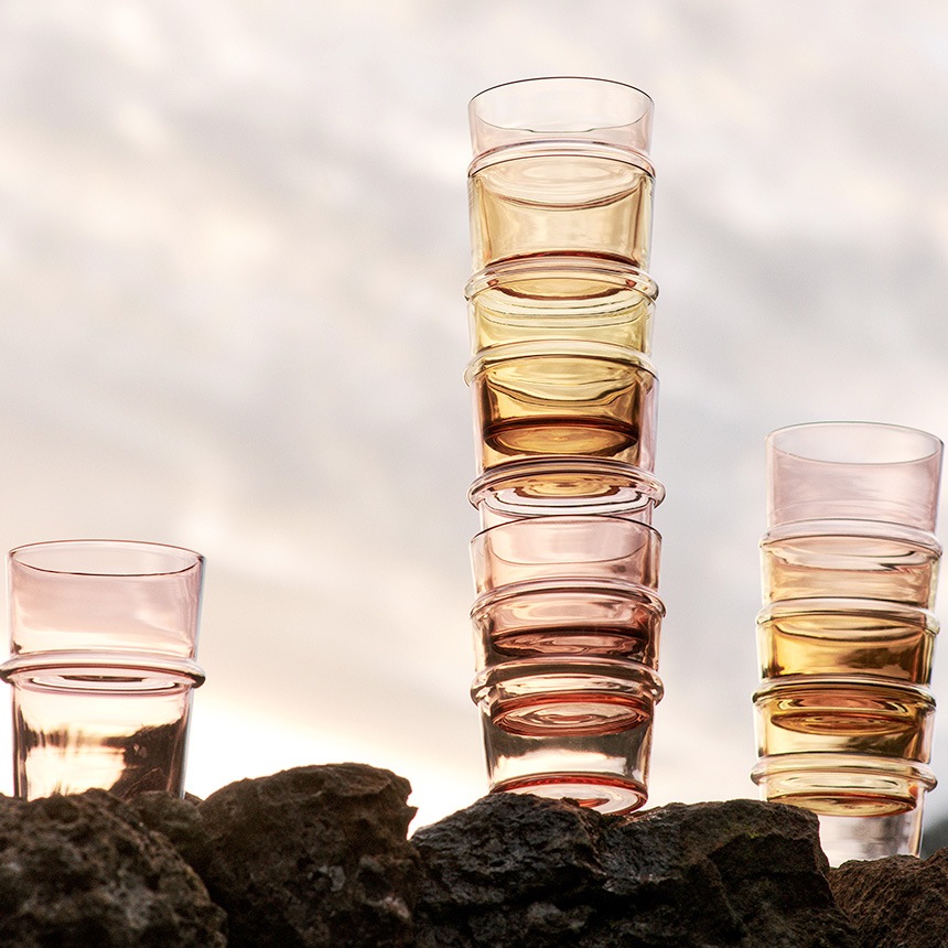 ferm LIVING �ե������ӥ� Boya Glasses �ܥ� ���饹 Low 2�ĥ��å�  ����֥顼 ���å� ���饹 �ǥ�ޡ��� Ʃ�� ������� ���� ����ƥꥢ ���� ���å��� �����å��� �ڥ�  ������̵����