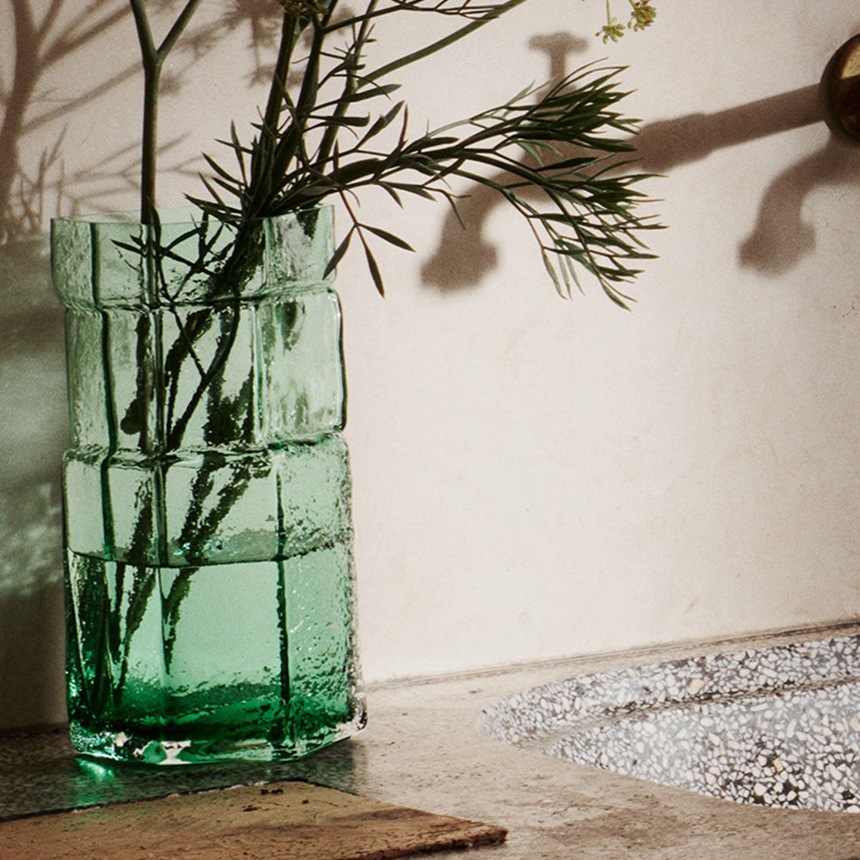 �̲� ���� ���饹 ferm LIVING �ե������ӥ� ���饹���� Muro Vase ����١��� �⤵30cm  �̲����� ������� ���ꥢ Ʃ�� ���� ��ӥ� �ޤ�� ����ƥꥢ ���� �֥��� �͵� �緿 �礭�� ��������Ź  ������̵����