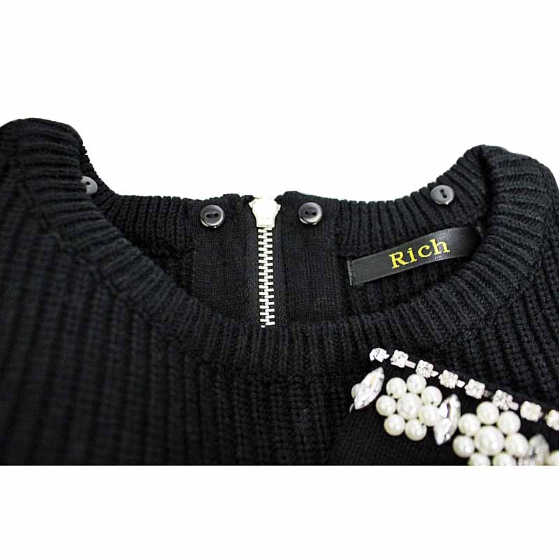 RICH An Ornament SWEATER BK