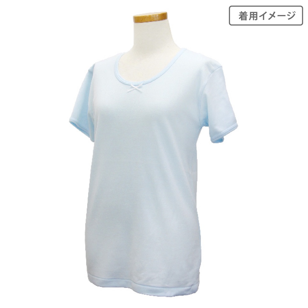 【女の子】半袖インナー(3分袖)　3枚組　カラー/無地　100～160cm【綿混素材/厚地】