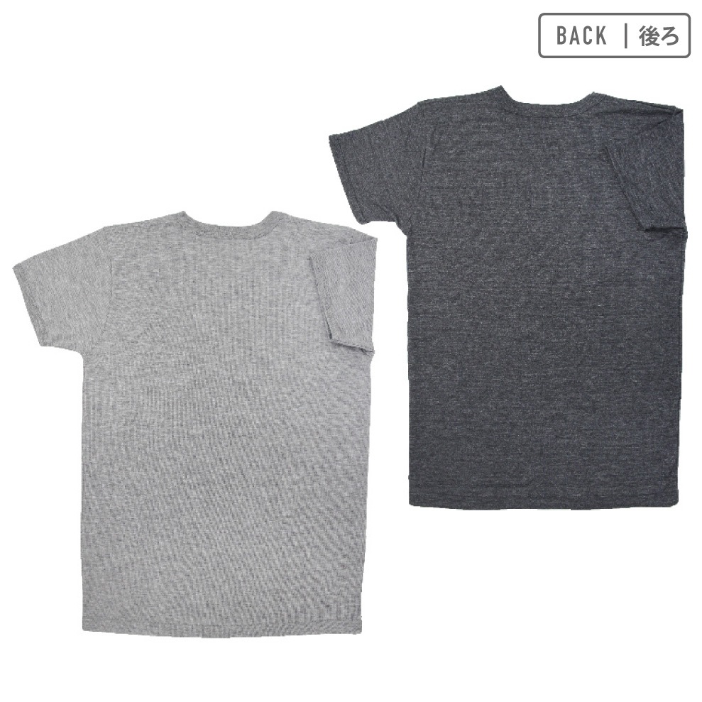 【男の子】キッズジュニア　半袖インナー　２枚組　無地　100～160cm【綿混素材/裏起毛】