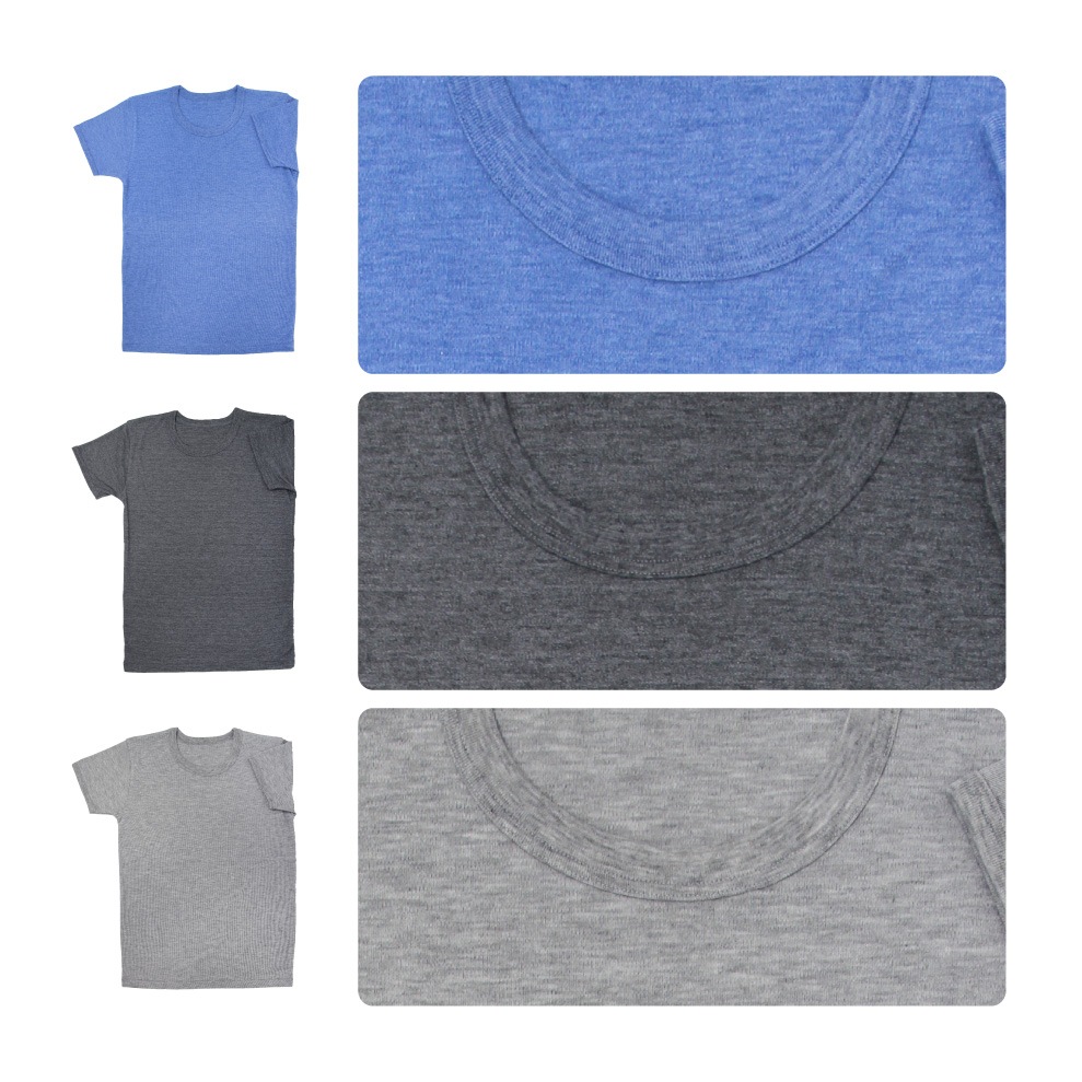 【男の子】キッズジュニア　半袖インナー 3枚組 無地 100～160cm【綿混素材/厚地】