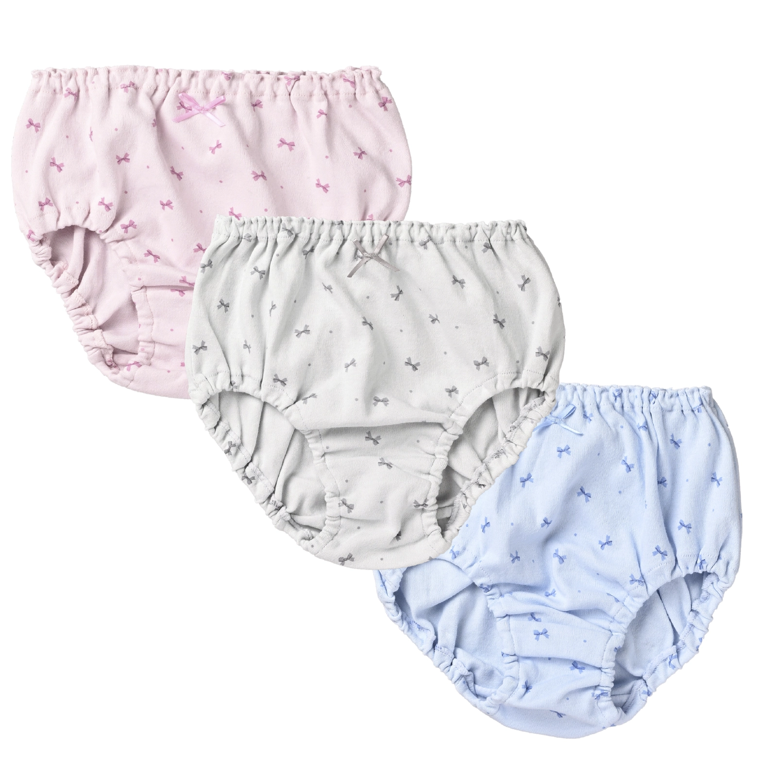 【女の子】ジュニア女児ショーツ 3枚組 リボン 120cm・130cm・140cm・150cm・160cm・165cm【綿100％】