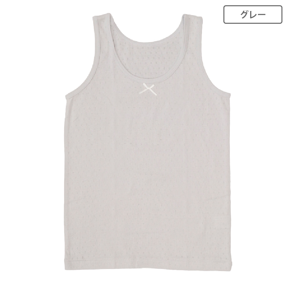 【女の子】タンクトップ 3枚組 パターンメッシュ生地 100~160cm 【綿100%】