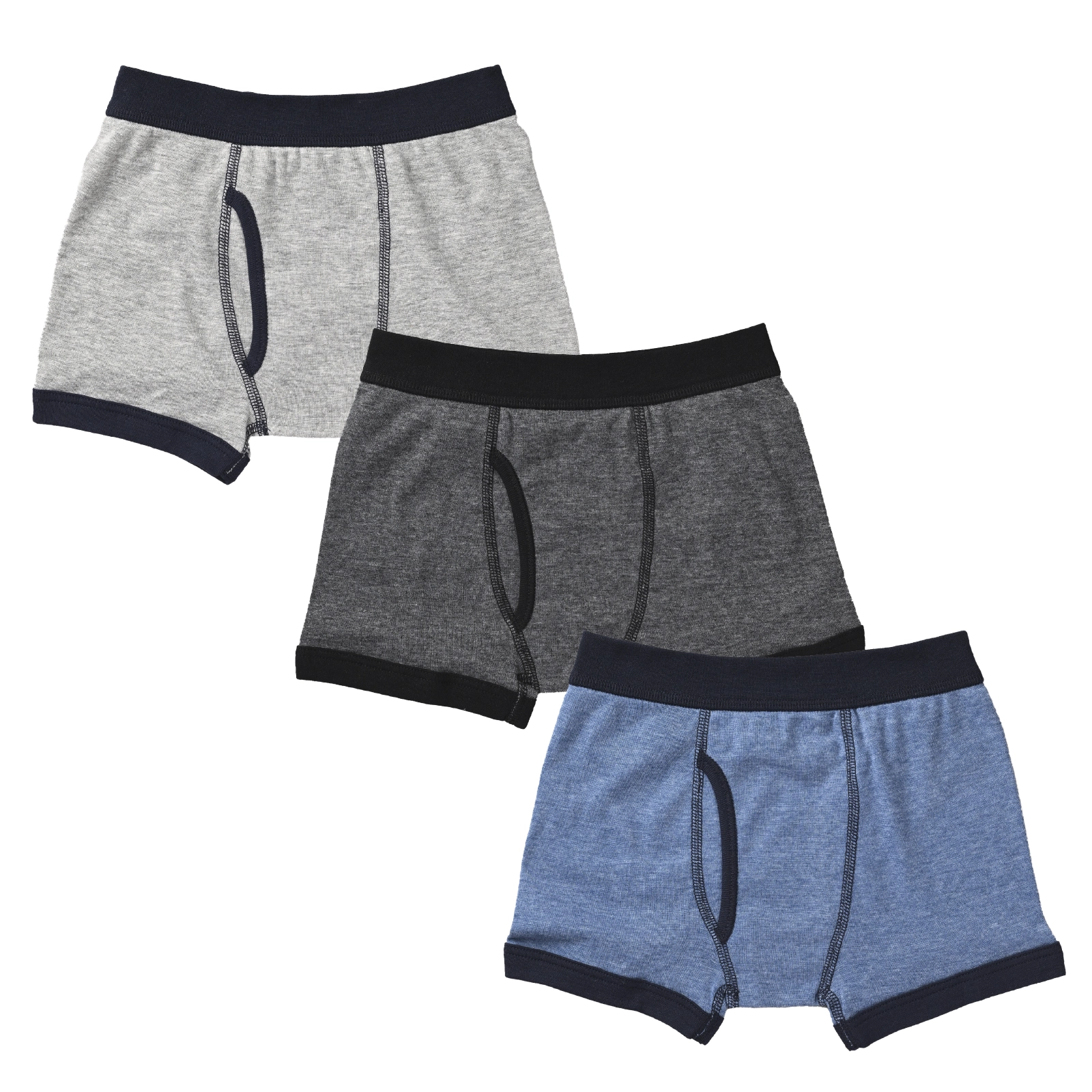 【男の子】ジュニア男児ボクサーブリーフ 前開き｜3枚組　杢調 ｜100cm～170cm【綿混素材】【吸水速乾】