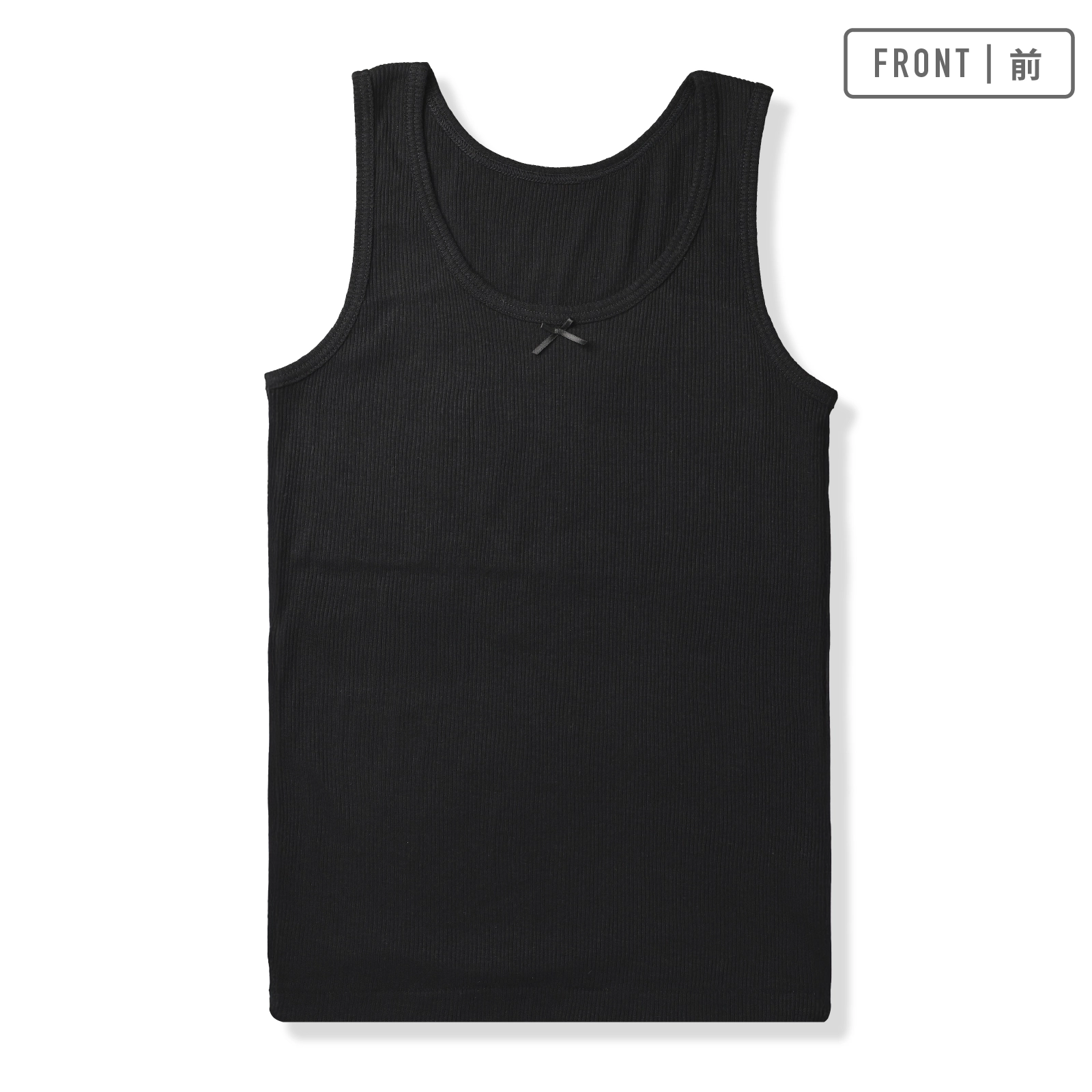 【女の子】胸二重ジュニア女児タンクトップ ２枚組 黒 130cm・140cm・150cm・160cm【吸水速乾】