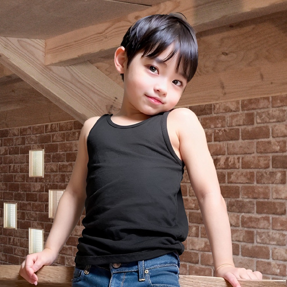 販売数60万セット突破！【男の子】キッズジュニア　ランニング　２枚組　ブラック/カノコ編み 100～170cm【綿100％/サラサラコットン/吸水速乾】