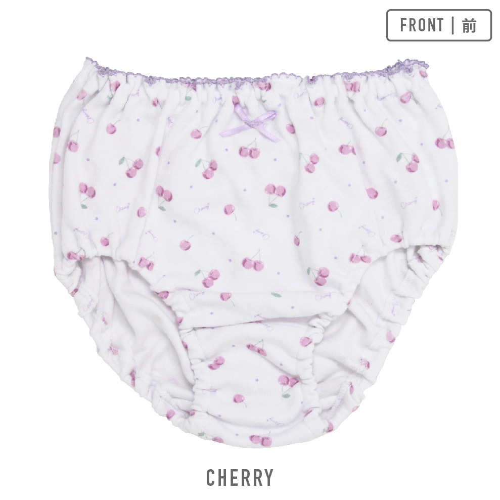 【女の子】キッズジュニアショーツ　5枚組　パープル総柄　100～165cm【綿100％】