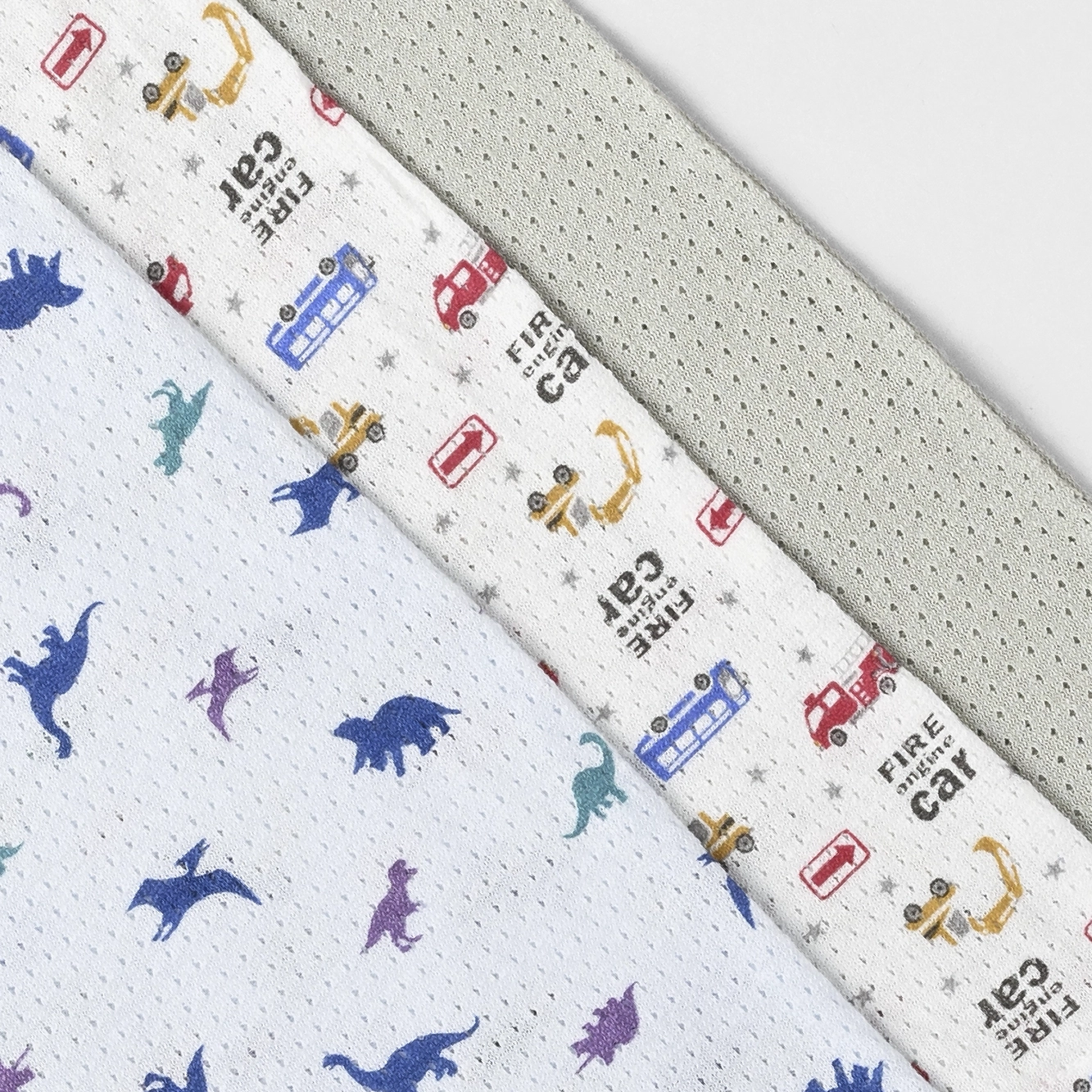 【男の子】キッズ男児タンクトップ 3枚組 恐竜・乗り物・サメ柄 天竺メッシュ生地 90cm・100cm・110cm・120cm・130cm 【綿100％】