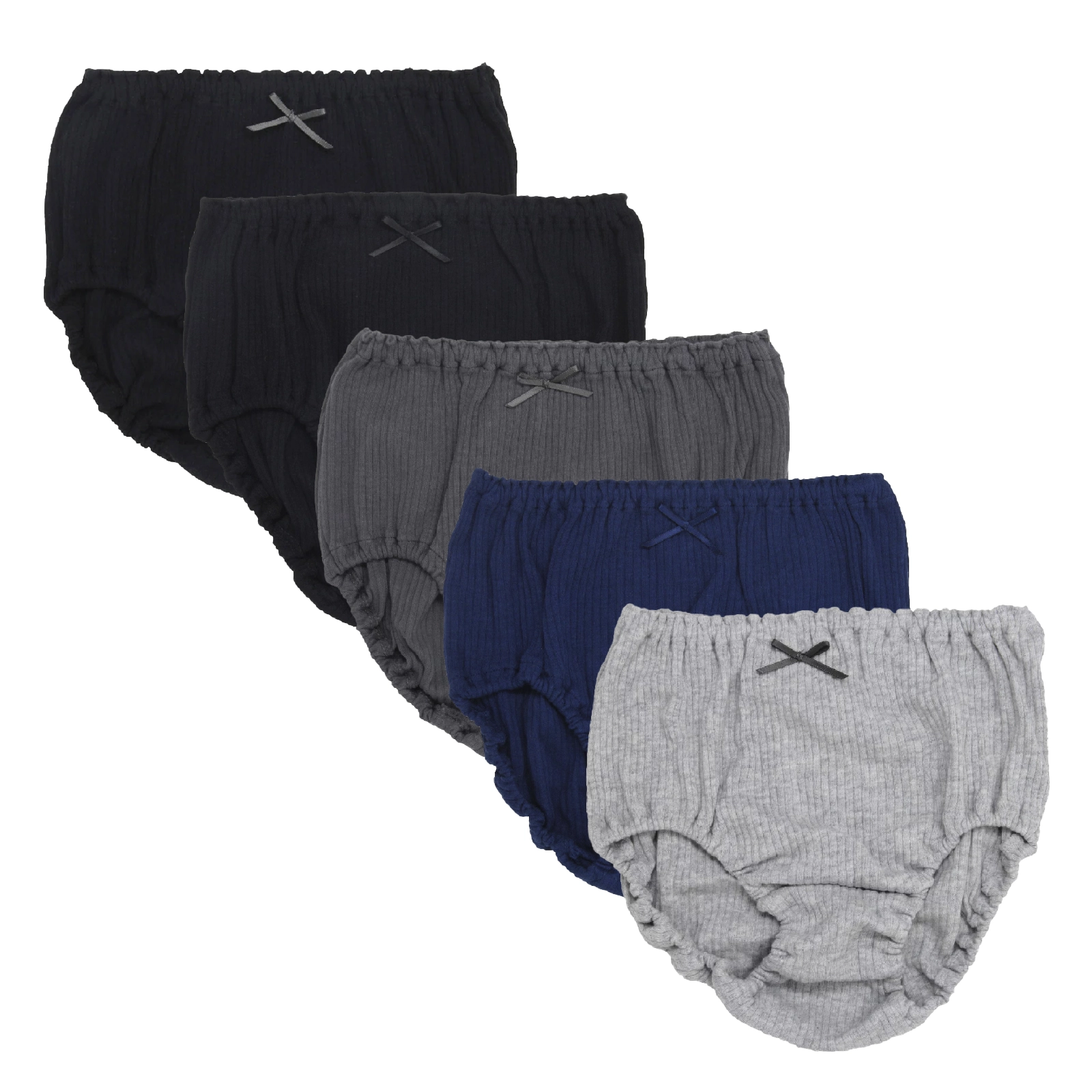 【女の子】綿100% 170cm対応 キッズジュニア女児ショーツ　5枚組　モノトーン/針抜き デイリーベーシックリブ　120～170cm【綿100％】