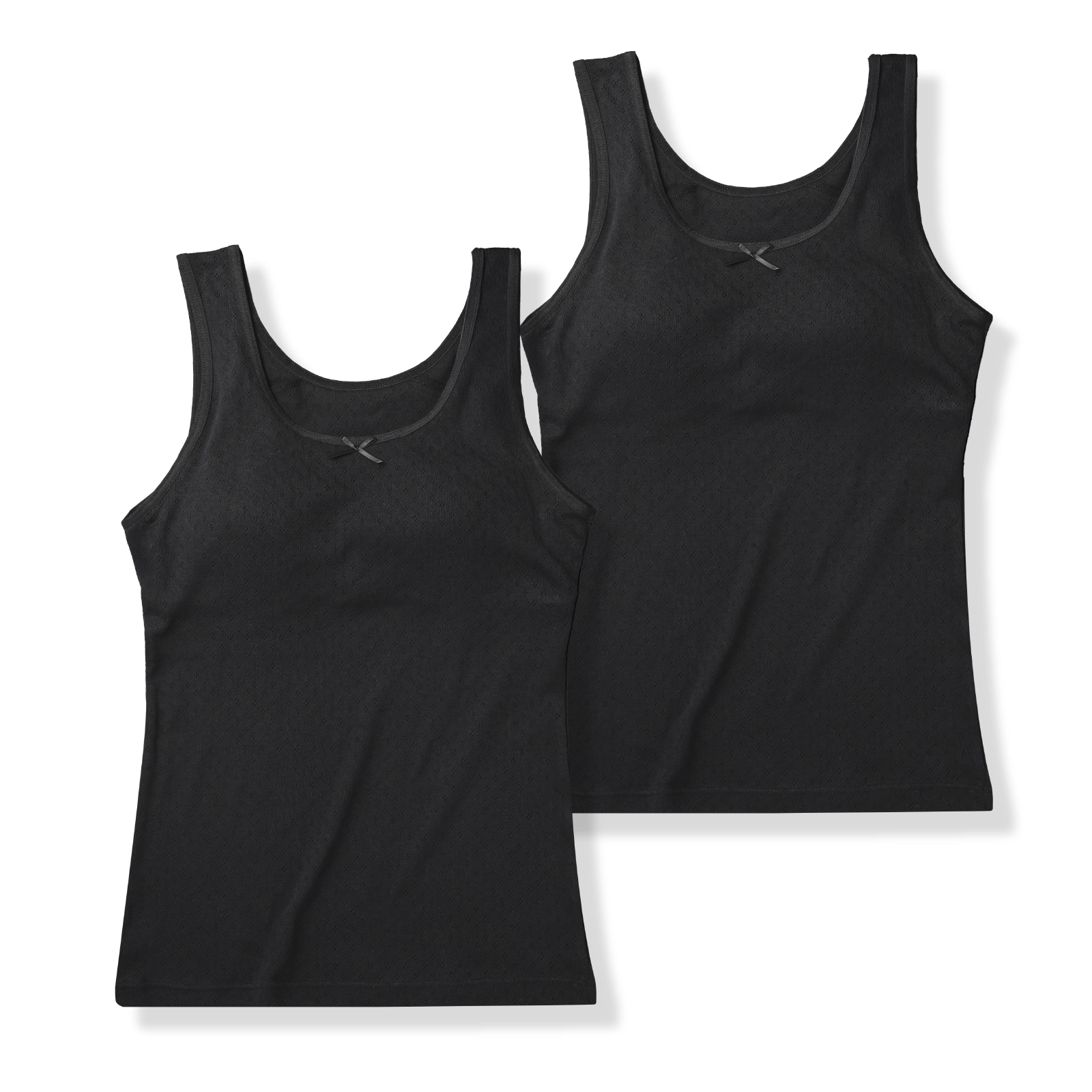 販売数累計60万セット突破！【女の子】モールドカップ付き女児インナー　サラサラコットン/パターンメッシュ　２枚組　白/シンプル　140～165cm 胸二重【綿100％/吸水速乾】