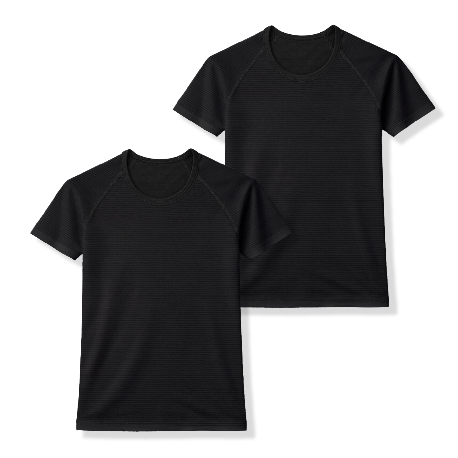 【男女兼用】敏感肌用 オーガニック多機能子ども半袖インナーぜんぶやさしい 2枚組 黒 100～160cm【綿100％/オーガニックコットン】