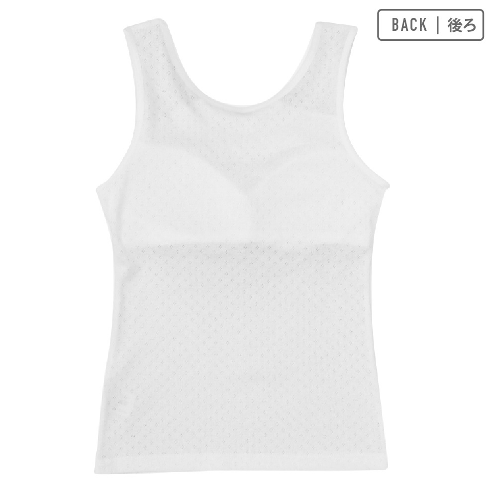 販売数累計60万セット突破！【女の子】モールドカップ付きインナー　サラサラコットン/パターンメッシュ　２枚組　白/シンプル　140～165cm 胸二重【綿100％/吸水速乾】