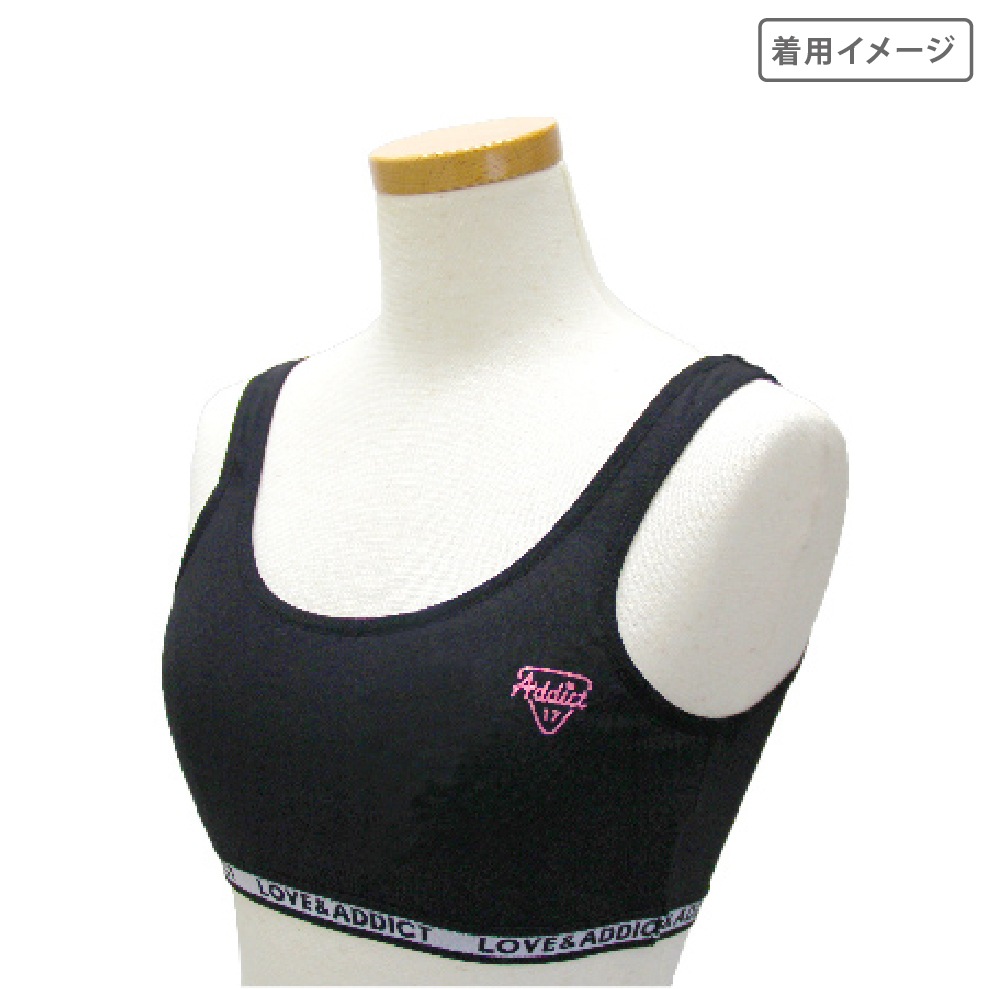 【女の子】セットインナー ブラ＆ショーツ 箔プリント 150～165cm 胸二重【吸水速乾/ストレッチ天竺】