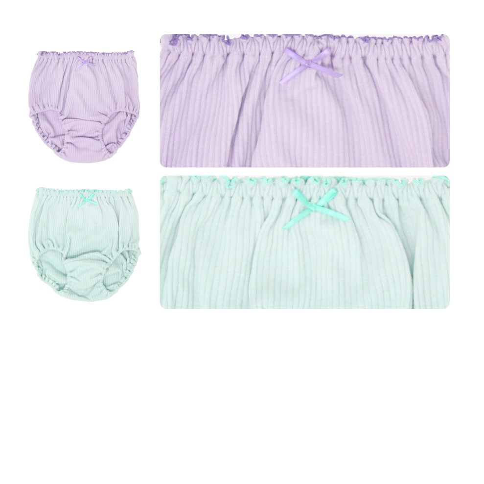 【女の子】キッズジュニアショーツ 5枚組 カラー無地/リボン付 100~165cm【綿100%】