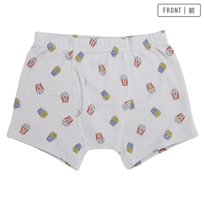 【男の子】ボクサーブリーフ 前開き 3枚組 ポテト/恐竜/車 90~140cm 【本体:綿100%】