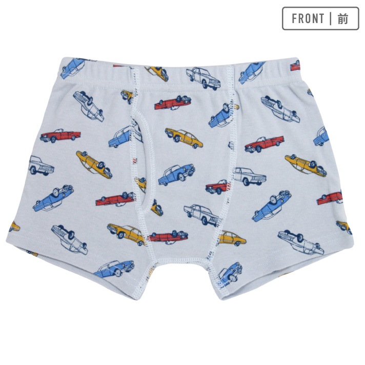 【男の子】ボクサーブリーフ 前開き 3枚組 ポテト/恐竜/車 90~140cm 【本体:綿100%】