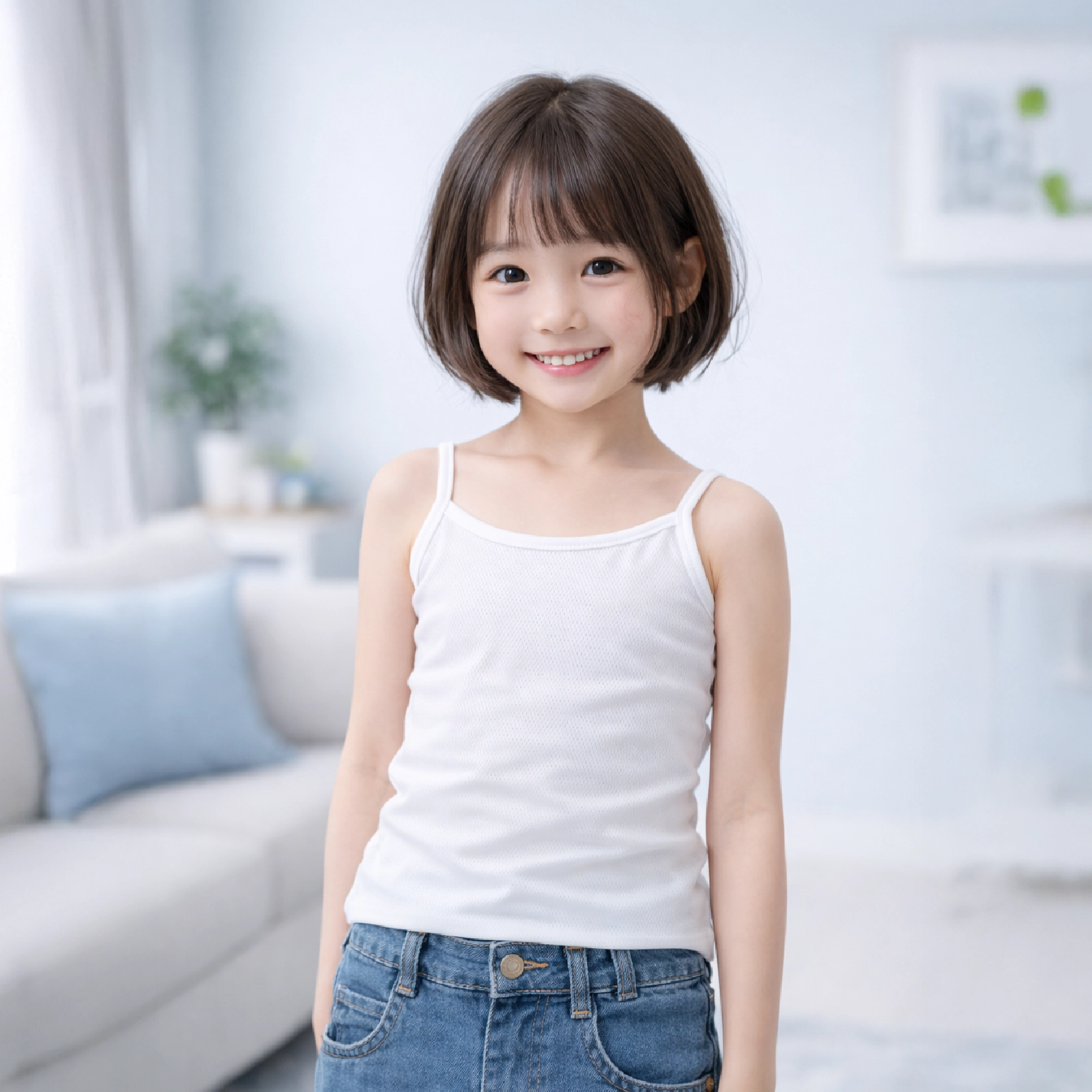 【女の子】胸二重ジュニア女児キャミソール 2枚組 白 ハニカムメッシュ 130~160cm【吸水速乾】