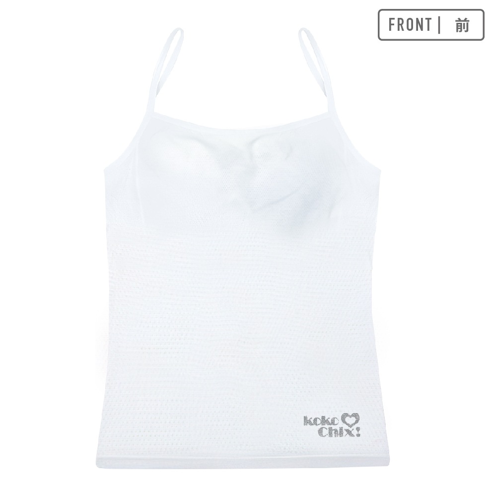 【女の子】キャミソール/モールドカップ付き 2枚組 150~165cm 胸二重【吸水速乾/メッシュ素材】