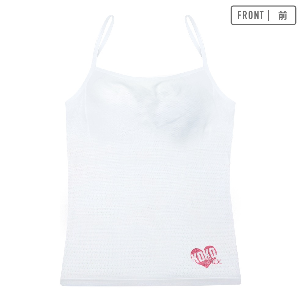 【女の子】キャミソール/モールドカップ付き 2枚組 150~165cm 胸二重【吸水速乾/メッシュ素材】