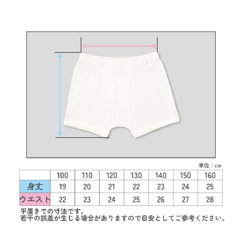 【男の子】敏感肌用　はだふれ　ボクサーブリーフ 2枚組 無地 100～160cm【綿100％/オーガニックコットン】