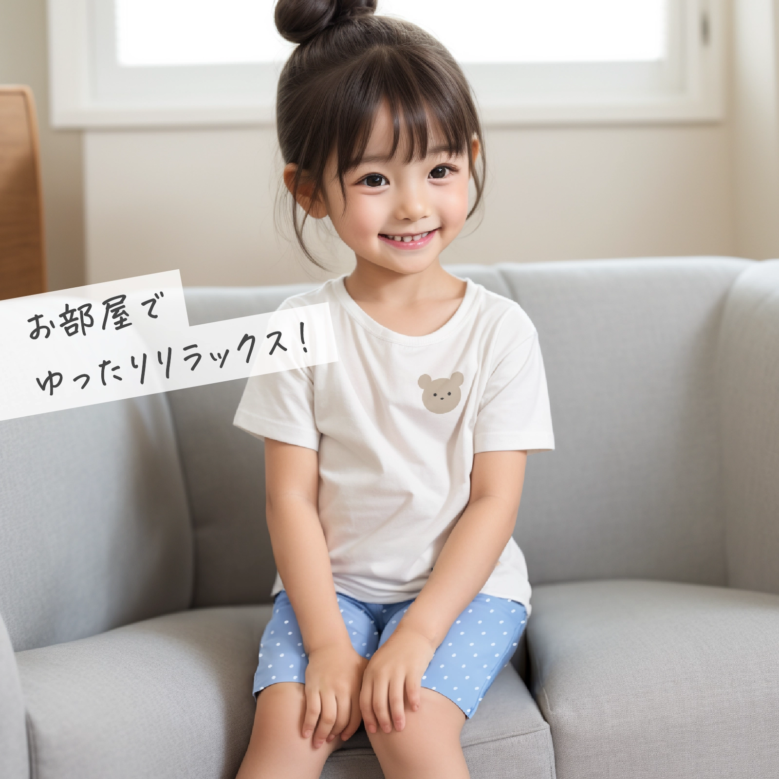 【女の子】キッズ用リラクシングウェア　ステテコ 1枚  100～130cm 【吸水速乾】