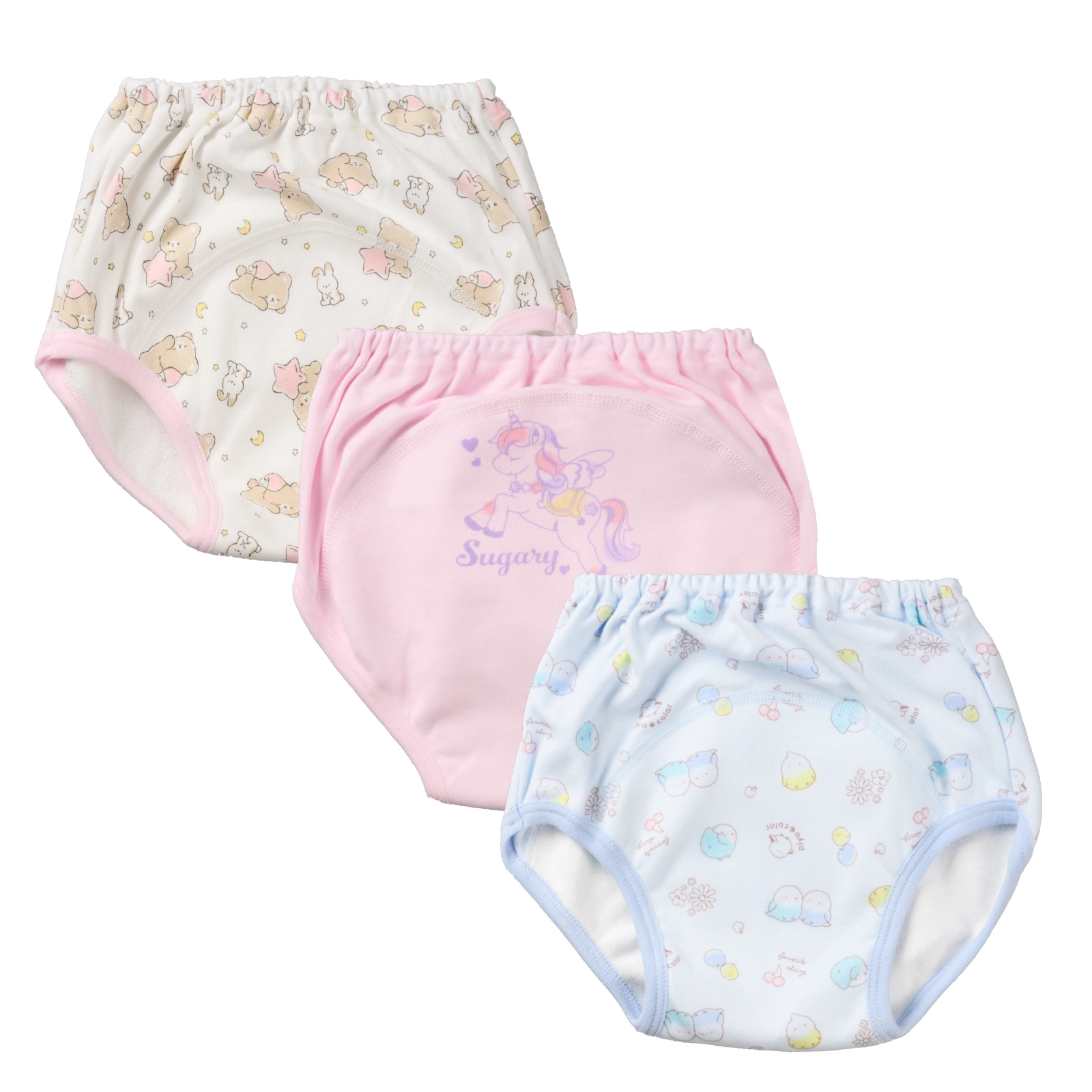 【女の子】ショーツ 3枚組 綿100% いちご チェック ドット柄|90cm,100cm,110cm,120cm,130cm トイトレ 通園向け