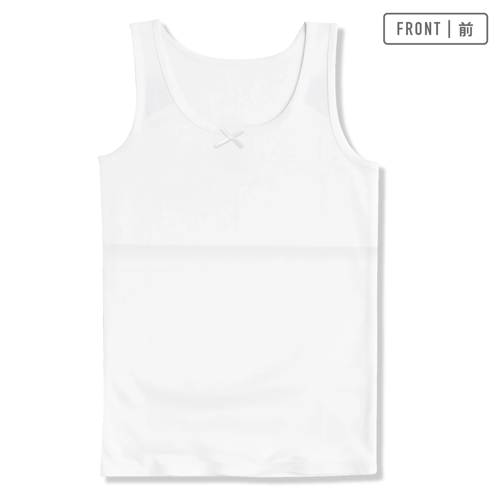 【女の子】ジュニア 胸二重タンクトップ| 2枚組 白| 130~160cm【吸水速乾/綿100%】