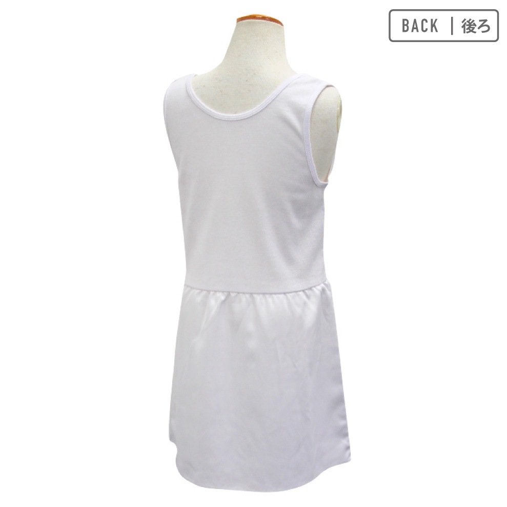 【メール便OK】【女の子】ラン型スリップ　無地/リボン付き　110～160cm【上部：綿100％】