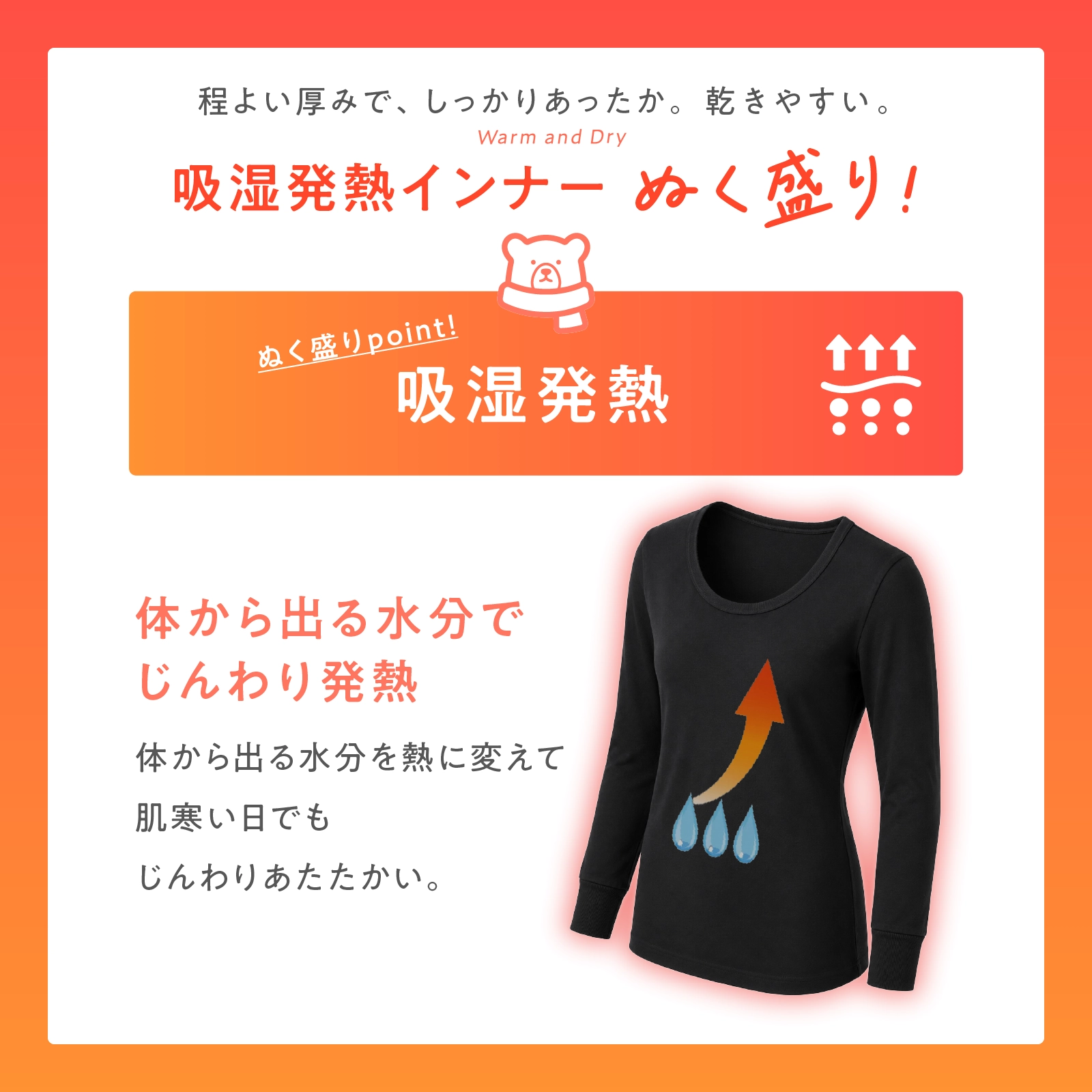 【公式】 【男の子】吸湿発熱 長袖インナー 2枚組 黒 ぬく盛り 吸水速乾|140cm,150cm,160cm 秋冬インナー ガロー