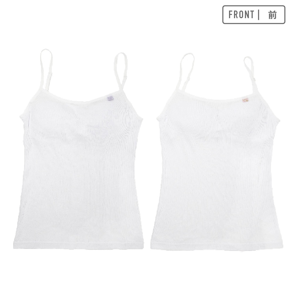 【女の子】キャミ　モールドカップ付き　２枚組　ピスネーム　150～165cm 胸二重【吸水速乾】