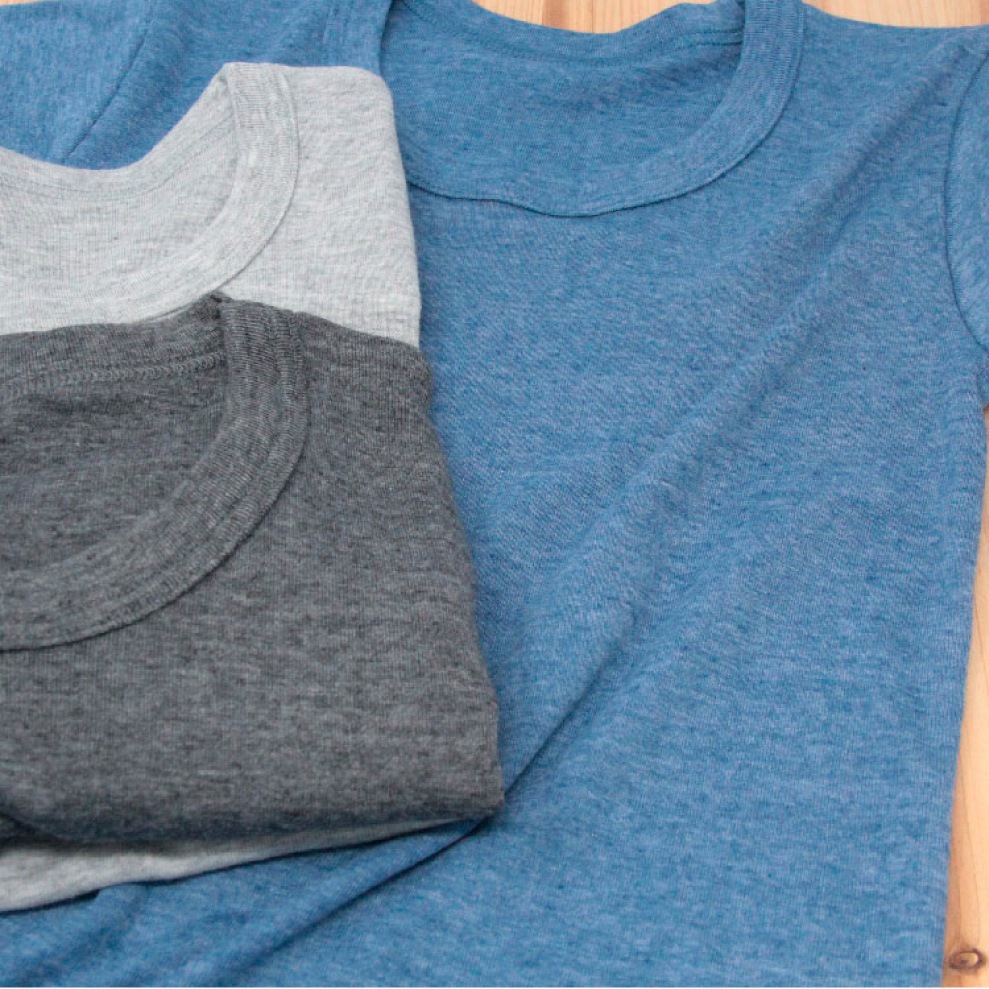 【男の子】杢無地/肌触りやわらか 綿混素材｜キッズジュニア半袖インナー 3色セット｜100cm・110cm・120cm・130cm・140cm・150cm・160cm・170cm【綿混素材】