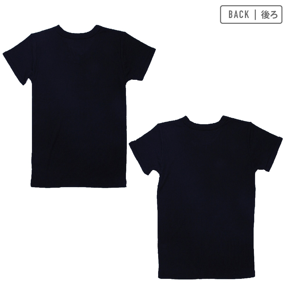 【男の子】キッズジュニア半袖 V首 2枚組 無地 120~170cm【温度調節/吸水速乾】