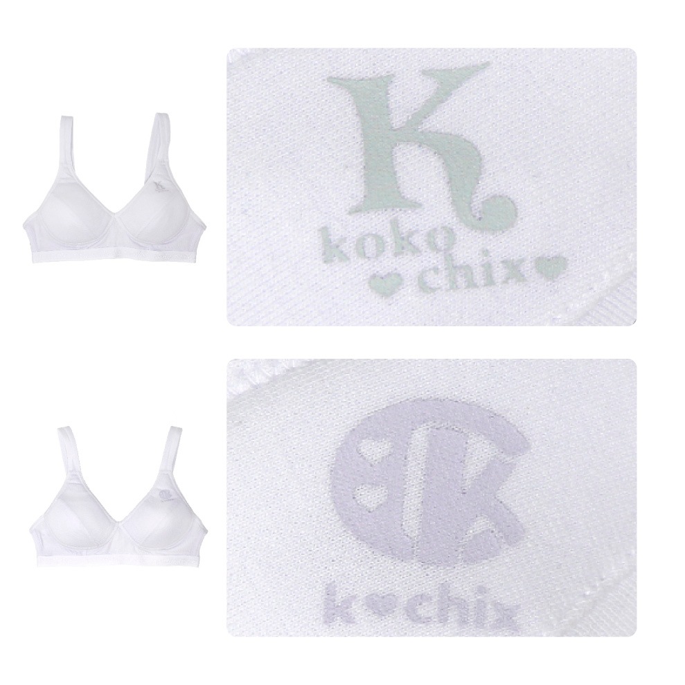 【女の子】スポーツブラ　モールドカップ/ホワイト/ノンワイヤー　140～165cm 【吸水速乾】