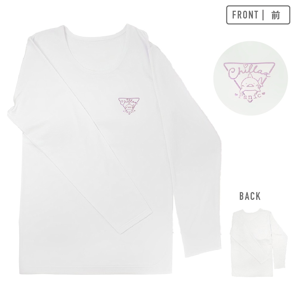 【女の子】長袖インナー/取り外しパット付き　２枚組　箔プリント　140～165cm【ストレッチ天竺・裏起毛・吸水速乾】