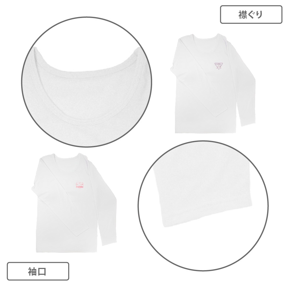 【女の子】長袖インナー/取り外しパット付き　２枚組　箔プリント　140～165cm【ストレッチ天竺・裏起毛・吸水速乾】