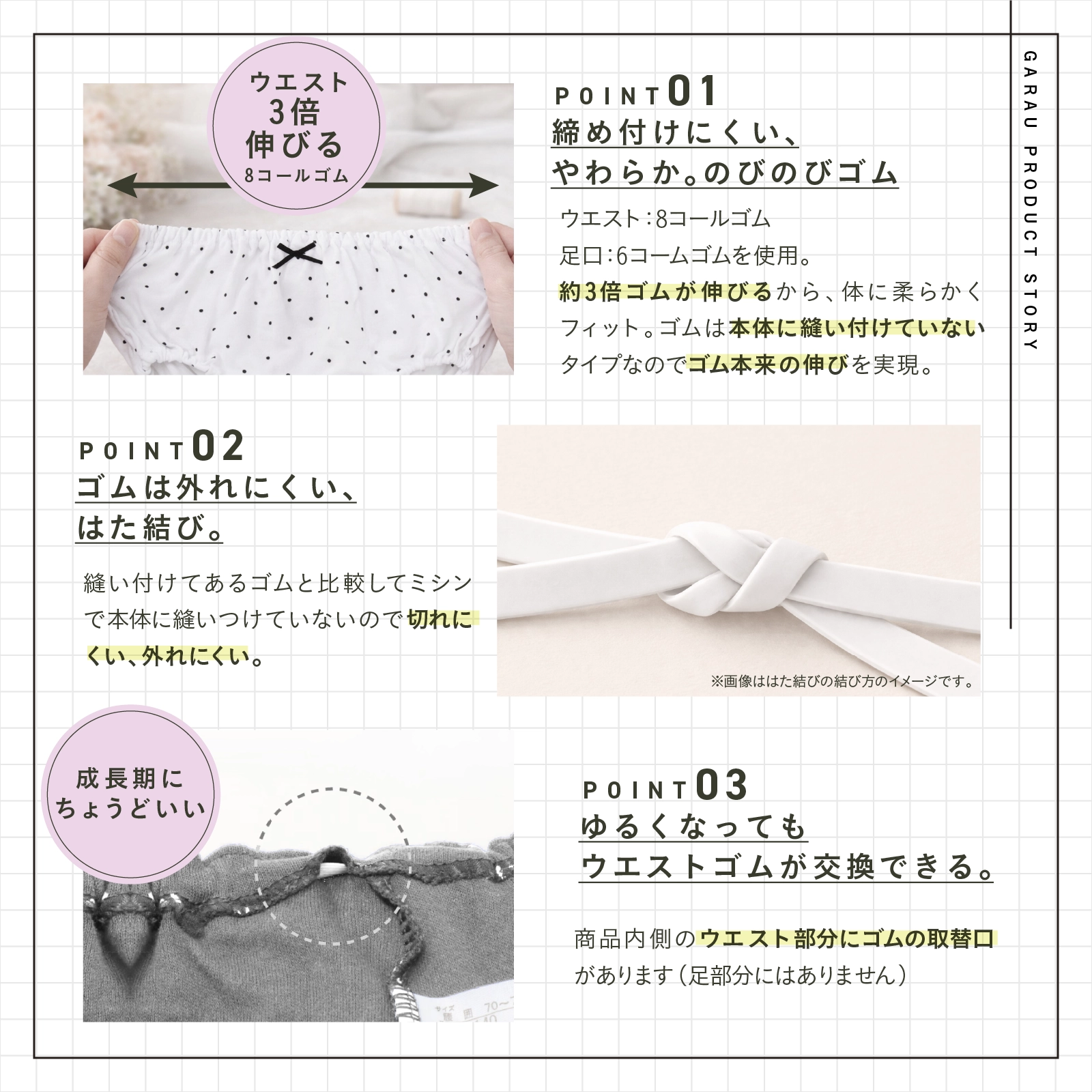 【公式】女の子 総柄ショーツ 5枚組 綿100％ 女児パンツ キッズ・ジュニア下着 130cm,140cm,150cm,160cm,165cm ガローネット限定